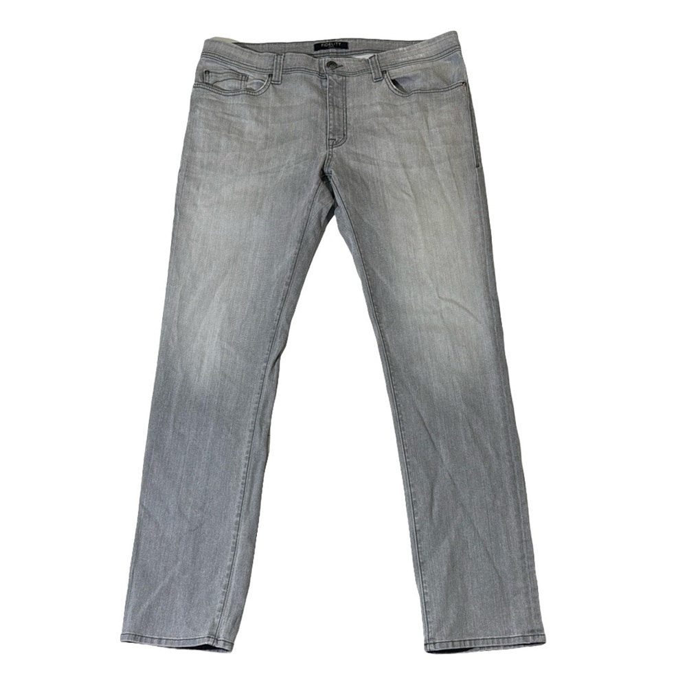Fidelity mens 38x34 straight fit stone gray denim jeans EUC